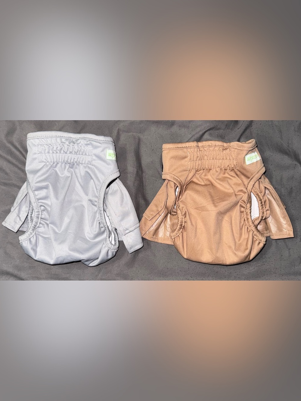 Adjustable Dog Diaper Wraps - Gray and Tan